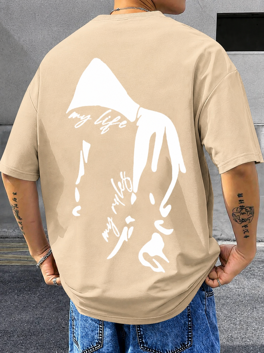 Men Graphic Print Round Neck Cotton Blend T-Shirt