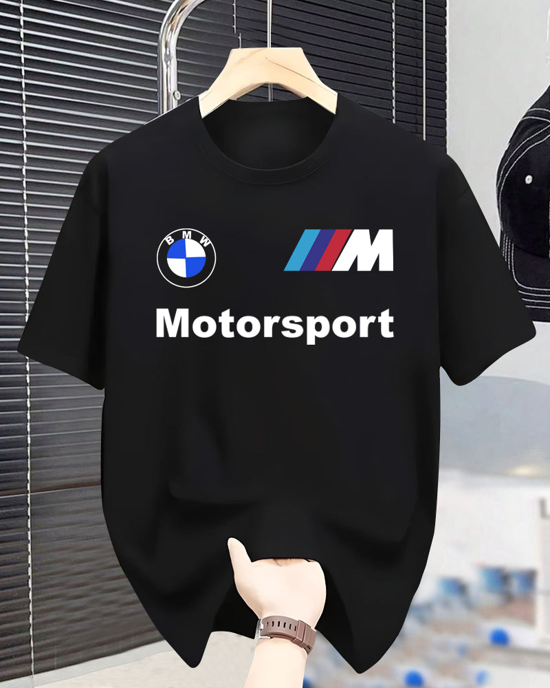 Men's Half Sleeve MotorSport Black T-Shirt