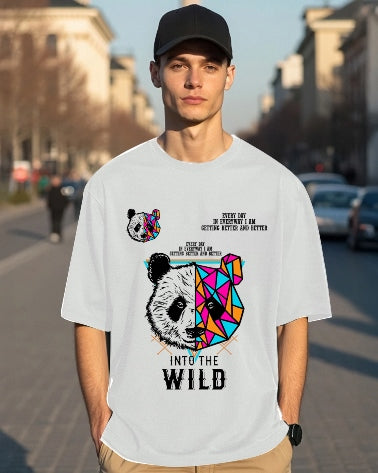 Classic White Men's Crepe Regular Fit Five Sleeve T-Shirt for versatile styling-FRONT