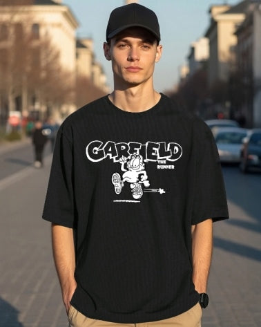 Black Men's Crepe T-Shirt featuring a Regular Fit and Five Sleeves – a must-have!-BACK
