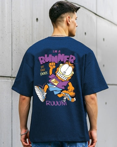 Go vibrant with the Blue Men's Crepe Regular Fit Five Sleeve T-Shirt.-FRONT