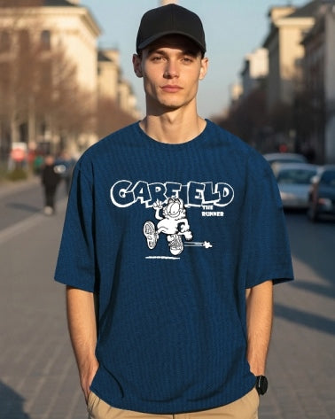 Go vibrant with the Blue Men's Crepe Regular Fit Five Sleeve T-Shirt.-BACK