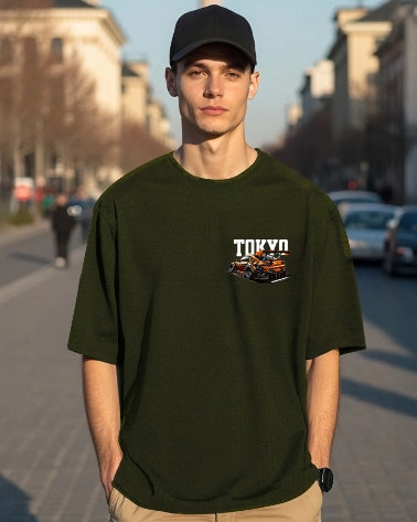 Keep it cool with the Green Men's Crepe Regular Fit Five Sleeve T-Shirt.-BACK