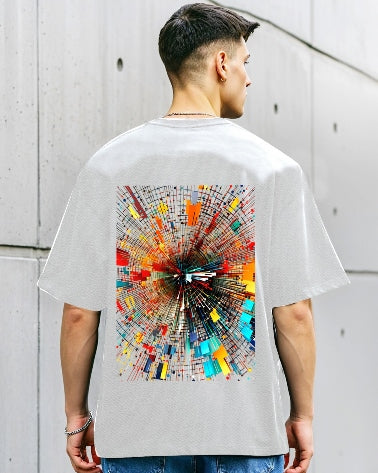 White Men's Crepe Regular Fit T-Shirt with Five Sleeves for all occasions.-FRONT