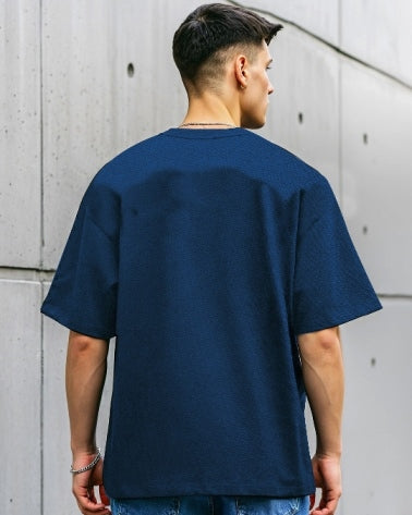 Blue Men's Crepe Five Sleeve T-Shirt – standout style meets comfort.-BACK