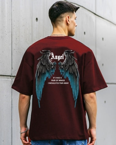Sophistication redefined: Maroon Men's Crepe Five Sleeve Regular Fit T-Shirt.-FRONT