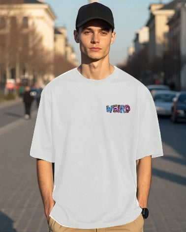 White Men's Crepe T-Shirt with a Regular Fit and Five Sleeves for style versatility.-BACK