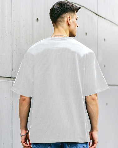 Stay timeless with the White Men's Crepe Regular Fit Five Sleeve T-Shirt-BACK
