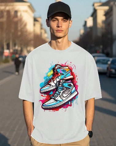 Stay timeless with the White Men's Crepe Regular Fit Five Sleeve T-Shirt-FRONT