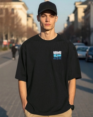 Black Men's Crepe Regular Fit T-Shirt – a sleek Five Sleeve classic.-BACK