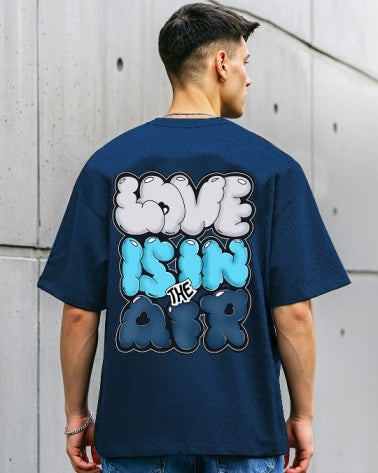 Energize your look with the Blue Men's Crepe Regular Fit Five Sleeve T-Shirt.-FRONT
