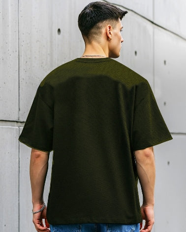 Green Men's Crepe Regular Fit T-Shirt – casual meets classy.-BACK