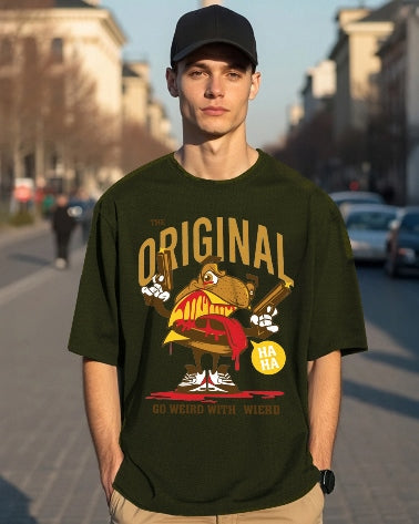 Green Men's Crepe Regular Fit T-Shirt – casual meets classy.-FRONT