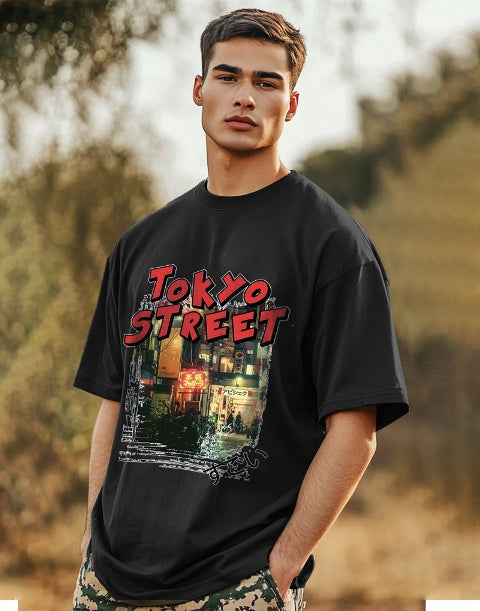 Black Crepe five Sleeve T-Shirt – Elevate Your Casual Style-SIDE