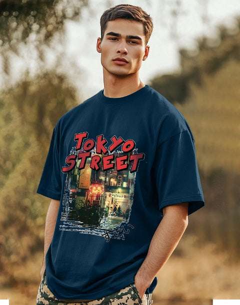 Trendy Blue Crepe five Sleeve T-Shirt – Perfect Fit and Comfort-SIDE