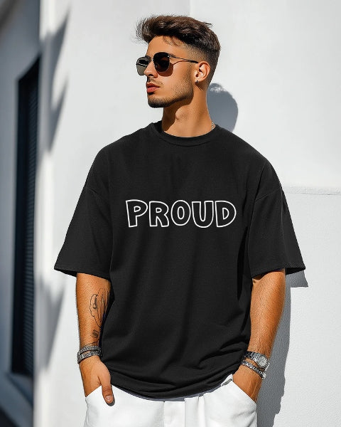 Black Crepe Five Sleeve T-Shirt for Men – Bold and Classic-FRONT