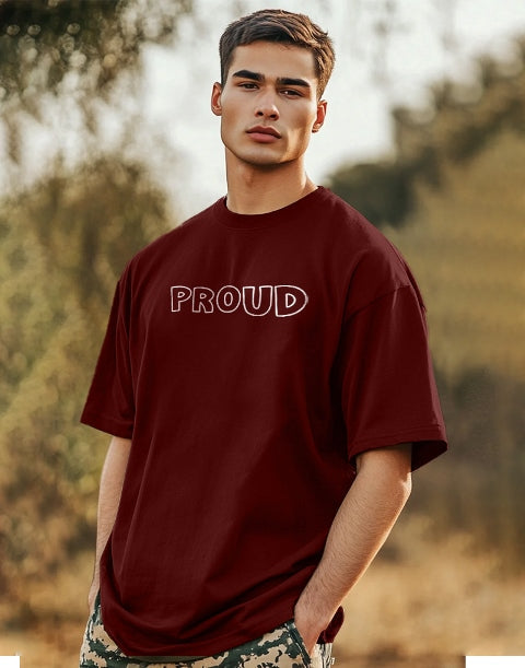 Maroon Crepe Five Sleeve T-Shirt for Men – Bold and Trendy-SIDE