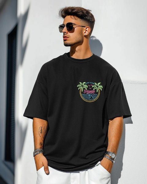 Black Crepe Five Sleeve T-Shirt for Men – Effortless Style-BACK