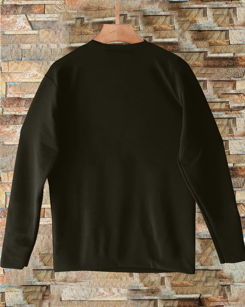 Olive Green FULL Sleeve Crepe T-Shirt for Men – Casual and Classy-BACK