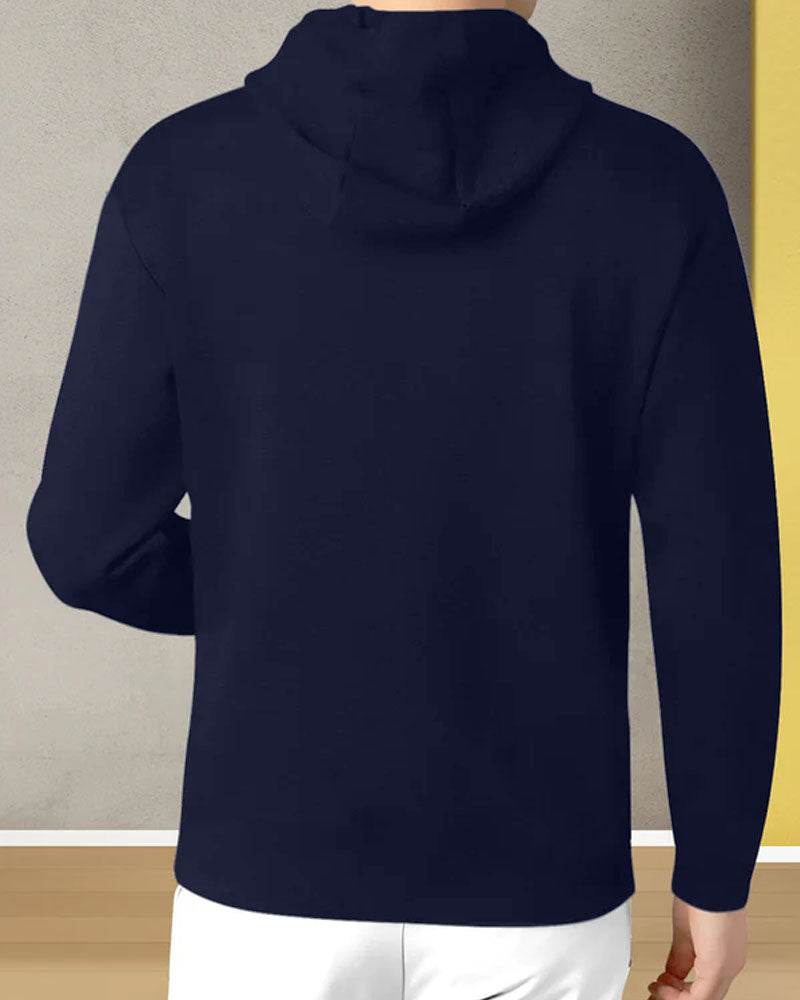 NAVY Fire Hoodie Cotton blend Men's T-Shirt-BACK