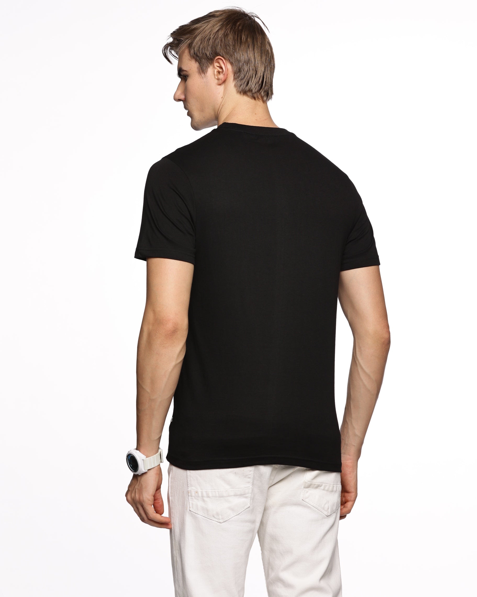 Retro Revival: Men's Half-Sleeve Vintage Print Pure Cotton T-Shirt