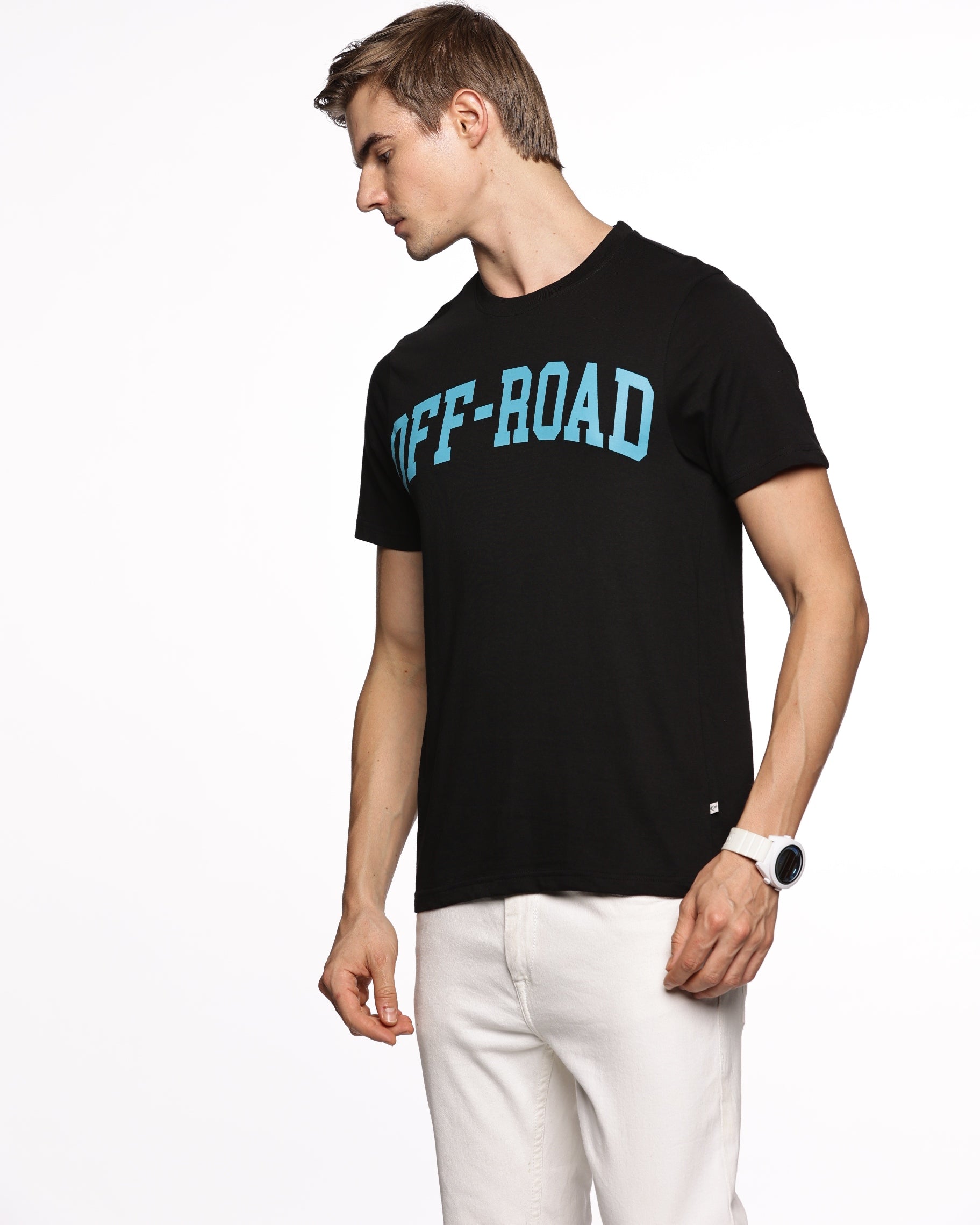 Retro Revival: Men's Half-Sleeve Vintage Print Pure Cotton T-Shirt