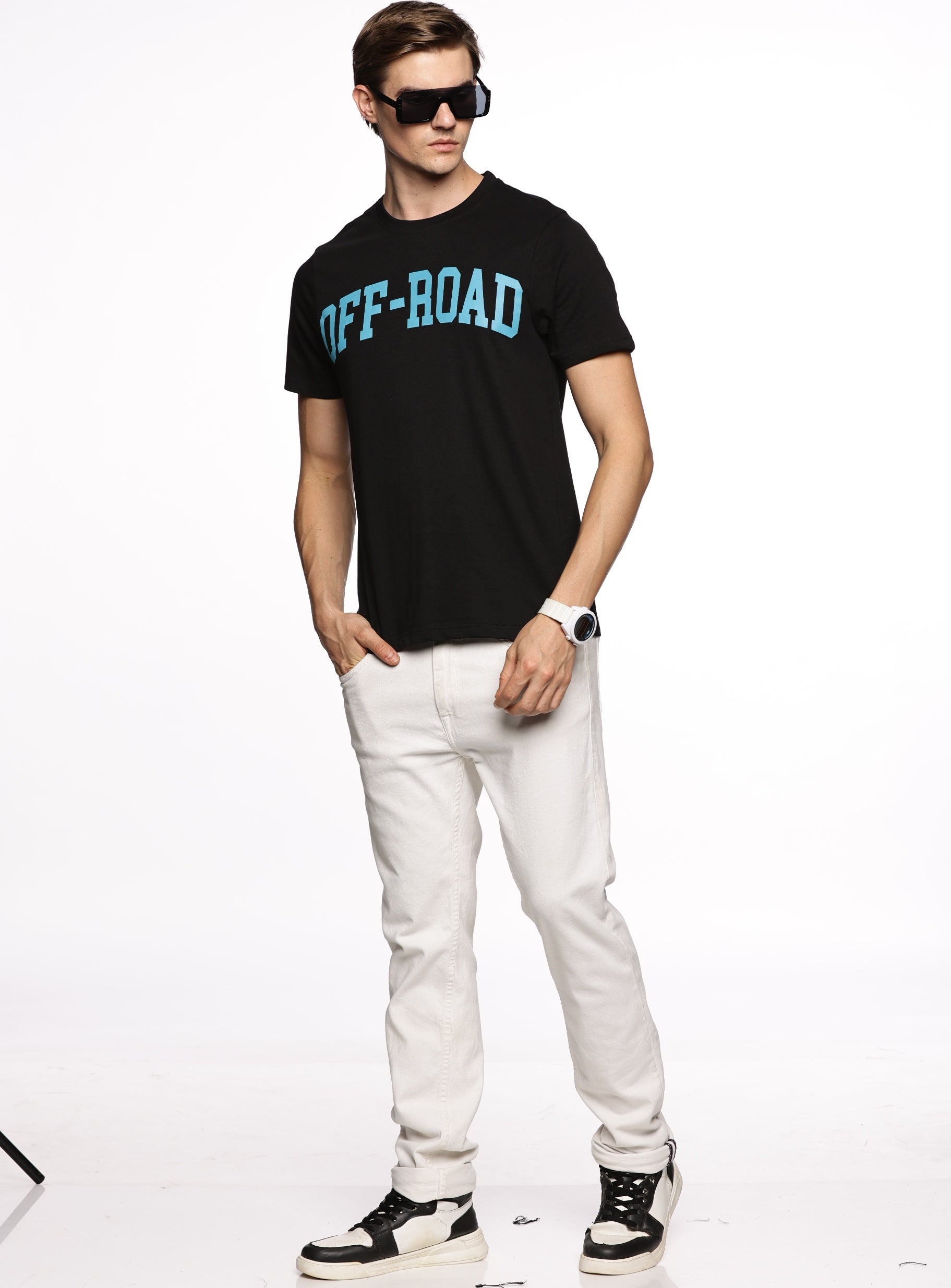 Retro Revival: Men's Half-Sleeve Vintage Print Pure Cotton T-Shirt