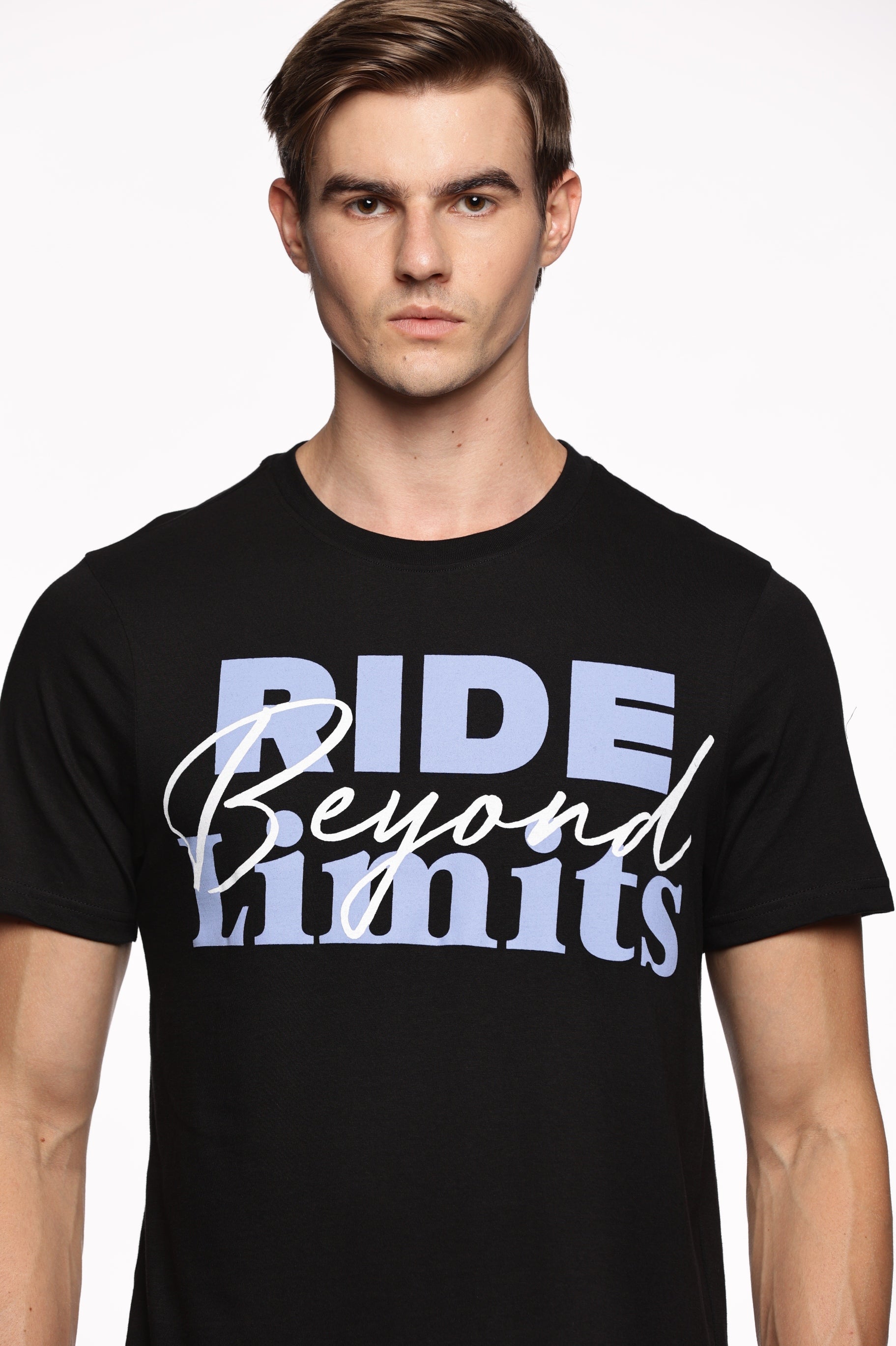 Tropical Vibes: Men's Half-Sleeve Palm Print Pure Cotton T-Shirt