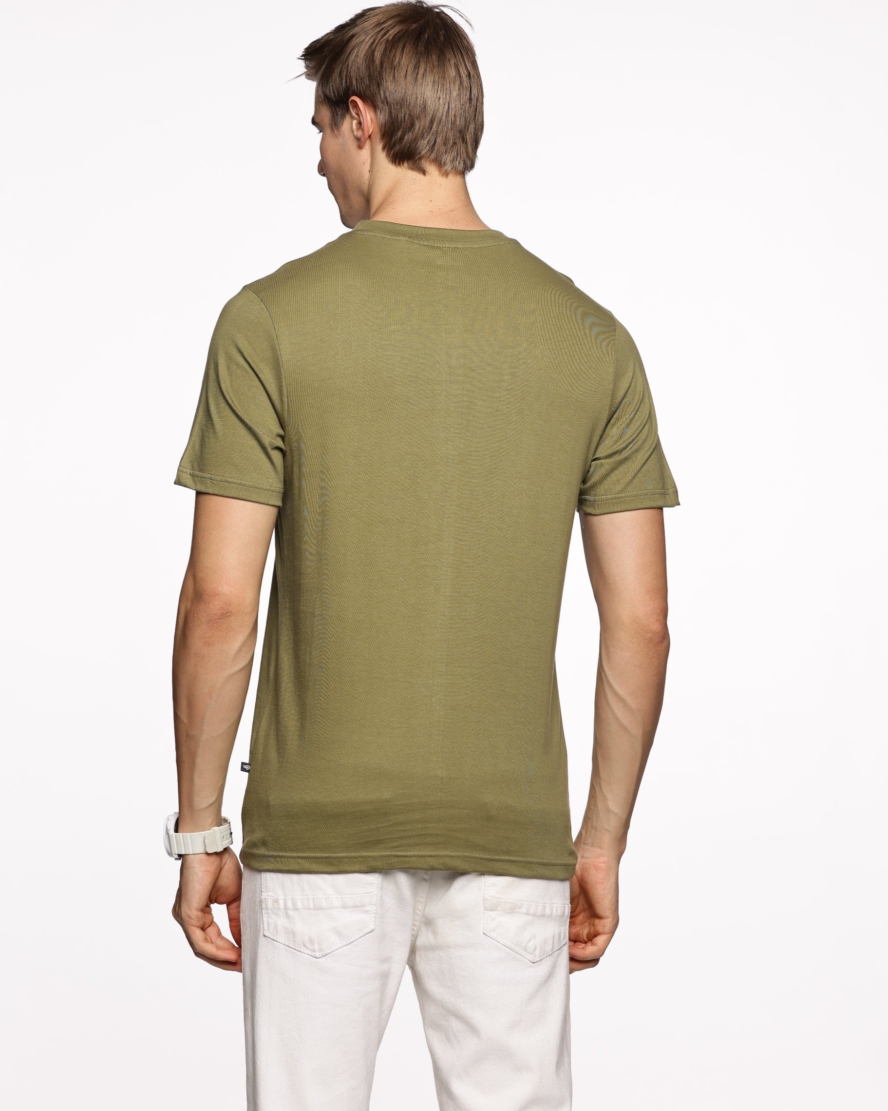 Surf's Up: Men's Half-Sleeve Wave Print Pure Cotton T-Shirt