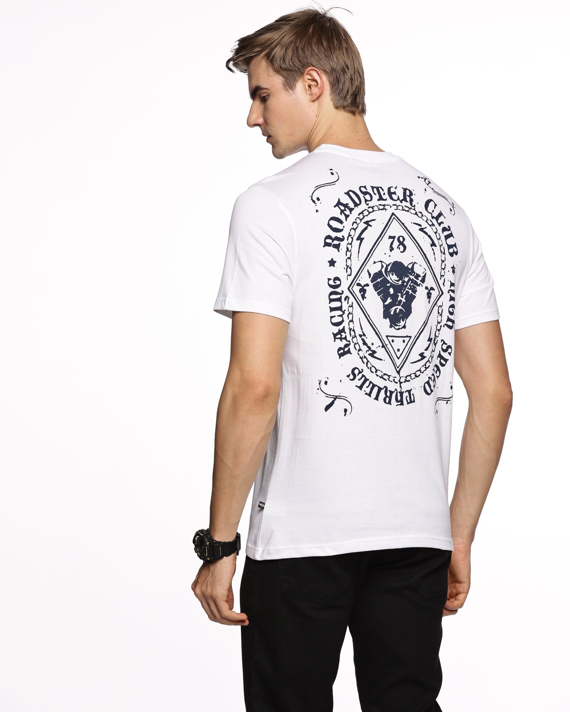 Sunset Shades: Men's Half-Sleeve Gradient Print Pure Cotton T-Shirt