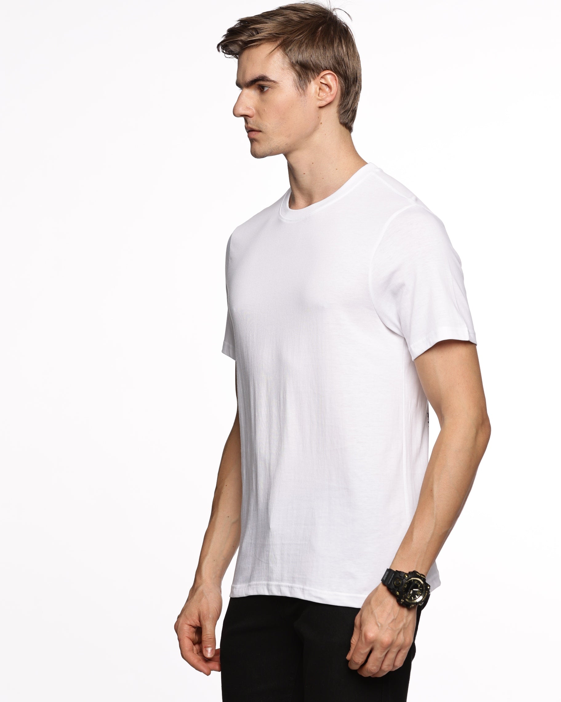 Sunset Shades: Men's Half-Sleeve Gradient Print Pure Cotton T-Shirt
