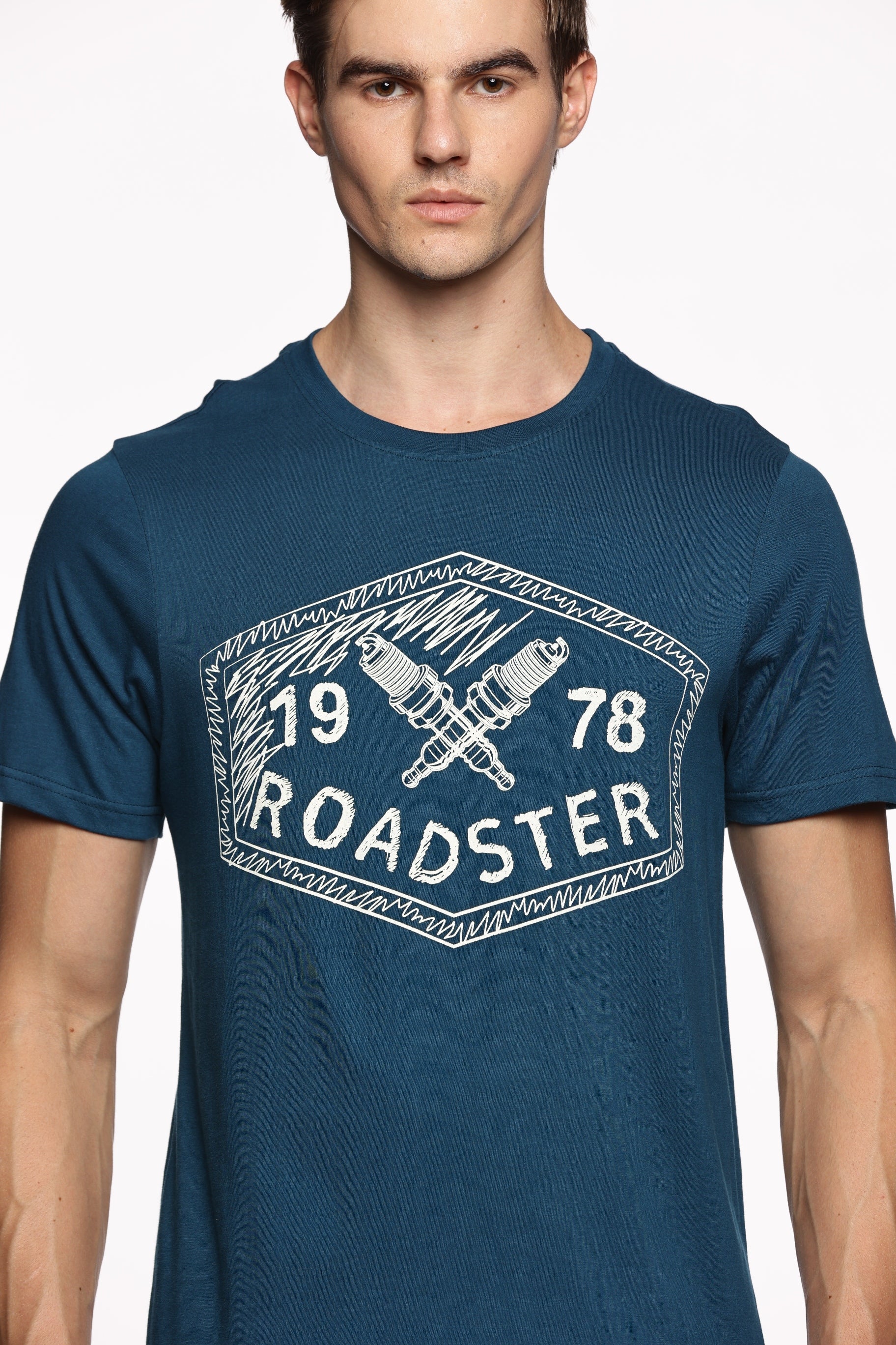 Graphic Edge: Men's Half-Sleeve Abstract Print Pure Cotton T-Shirt