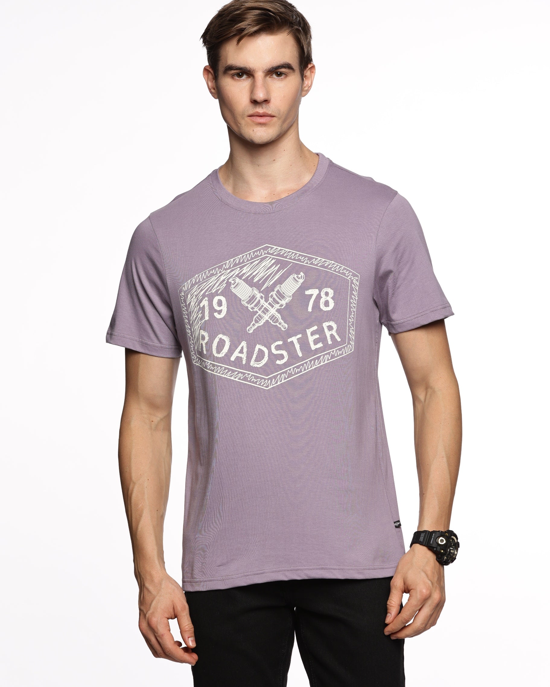 Into the Wild: Men's Half-Sleeve Animal Print Pure Cotton T-Shirt