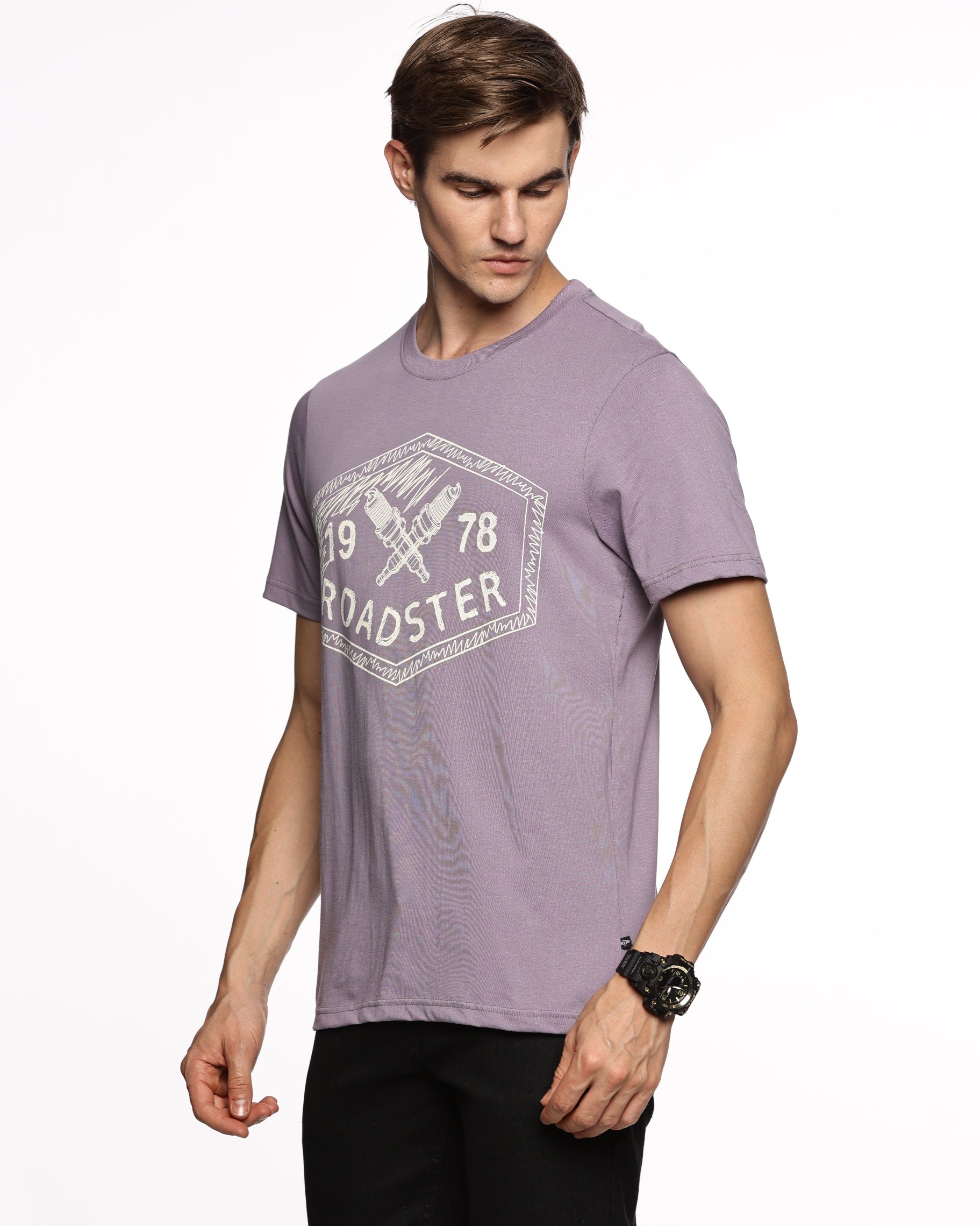 Into the Wild: Men's Half-Sleeve Animal Print Pure Cotton T-Shirt