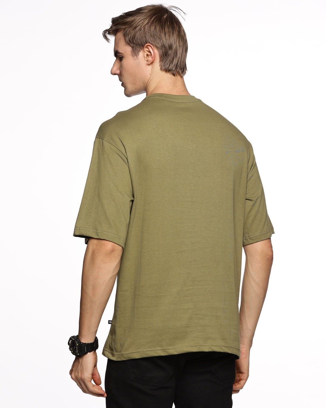 City Nights: Men's Half-Sleeve Geometric Print Pure Cotton T-Shirt