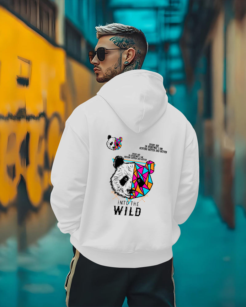 Printed Hooded Neck Sweatshirt/White