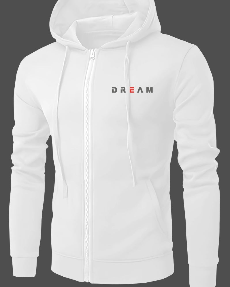 Dream Hooded Trucker Jacket for Men-White-FRONT