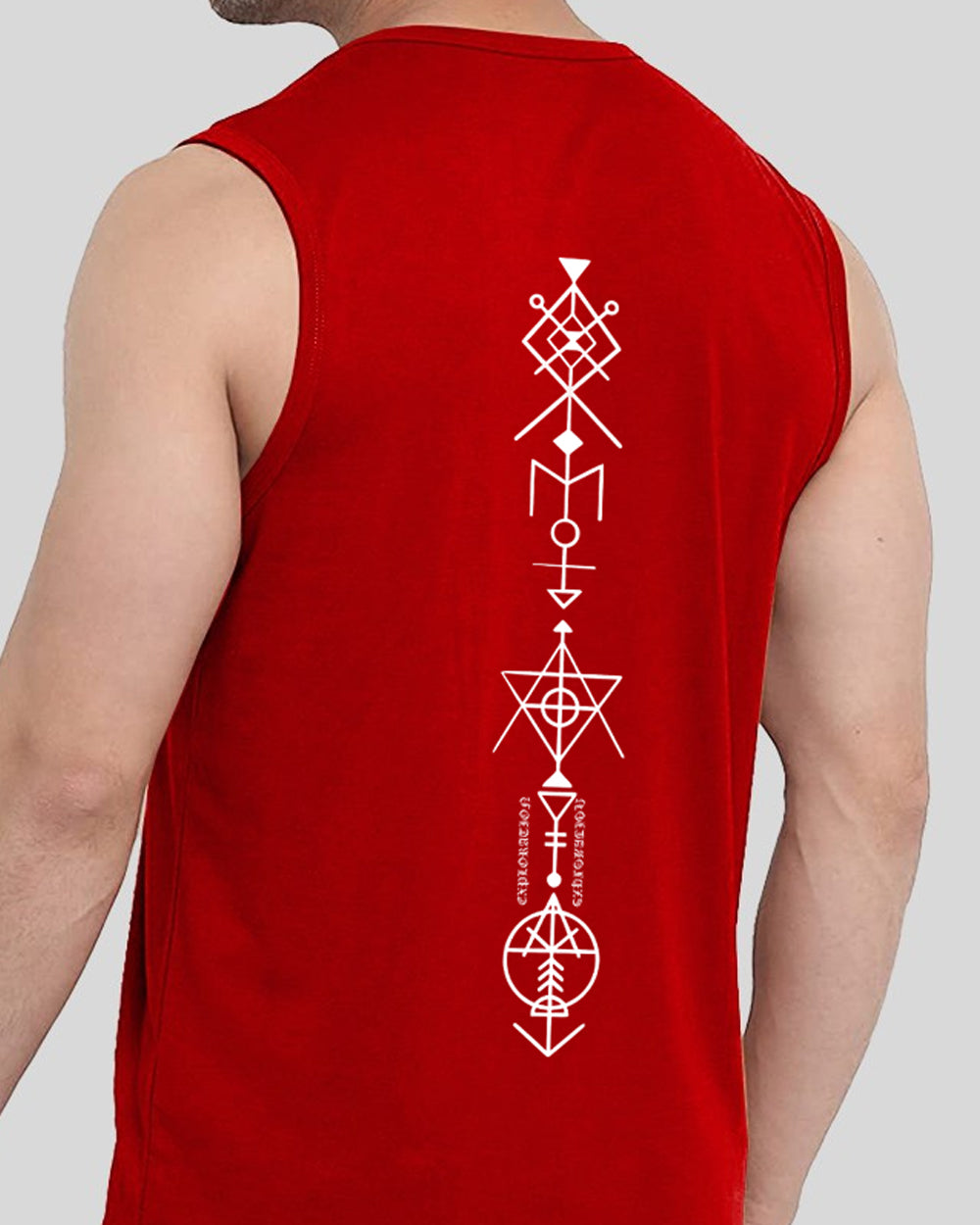 Luxury Red Back Printed Men's Vests for a Sophisticated Look-SIDE