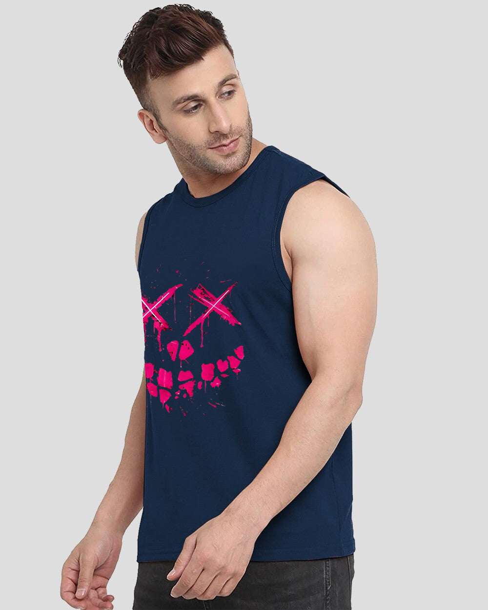 Blue Printed Men's Vests for Formal Events: Elegance Redefined-SIDE