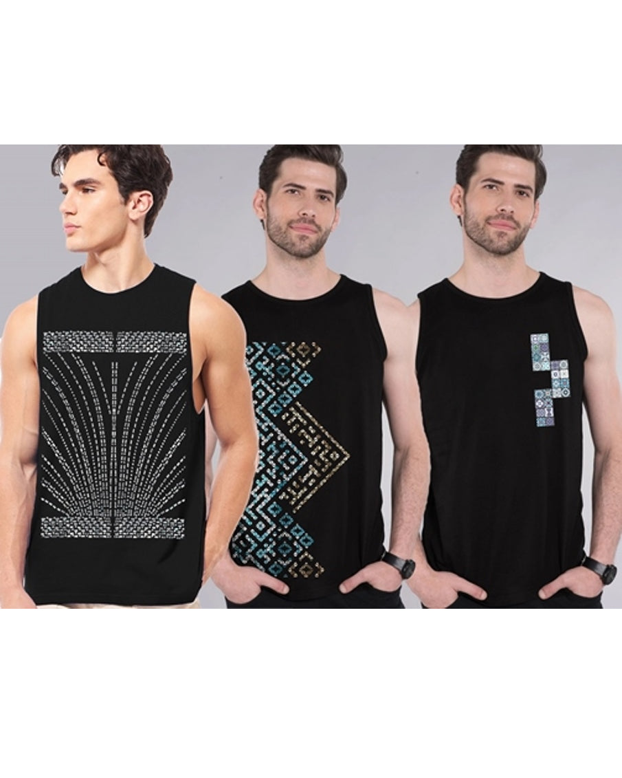 Never Settle Black Printed Men's Vests for Gyms: Stand Out in Style