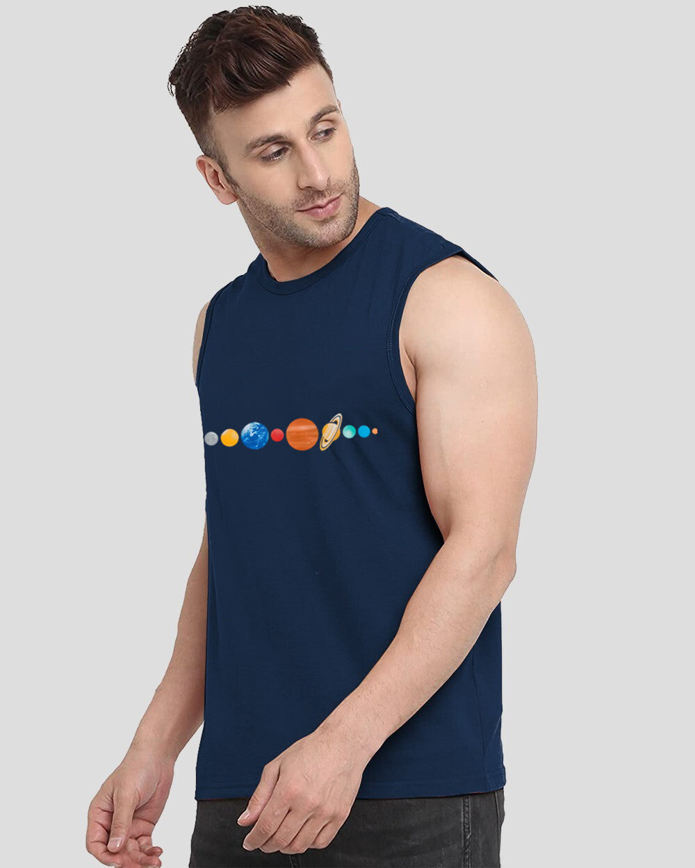 Blue Printed Men's Vests for Cultural Events: Traditional Meets Modern-SIDE