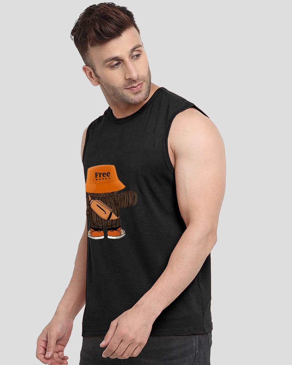 Black Printed Men's Vests for Special Occasions: Make a Statement-SIDE