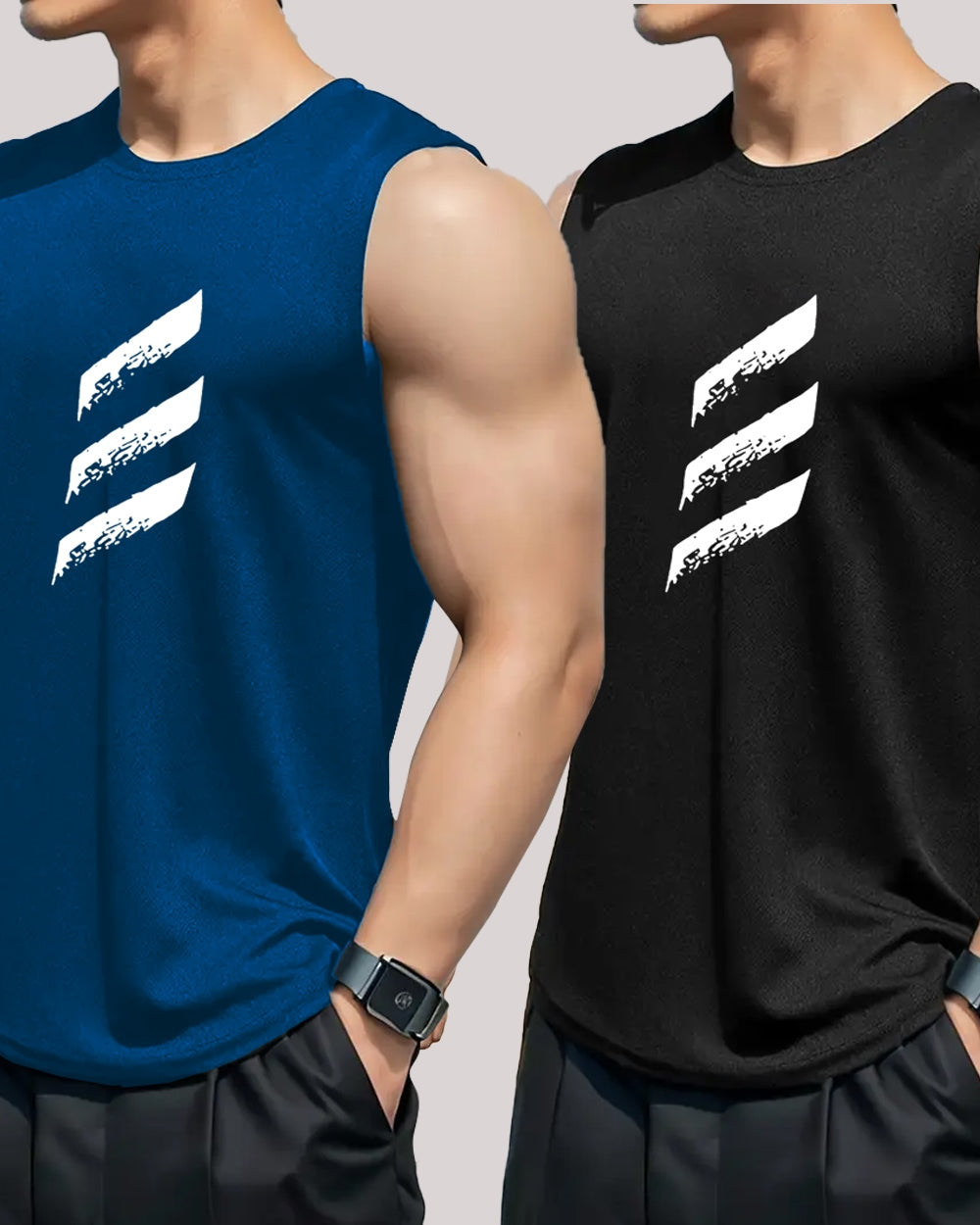 Breathable Men's Polyester Vest for Outdoor Activities and Sports-FRONT