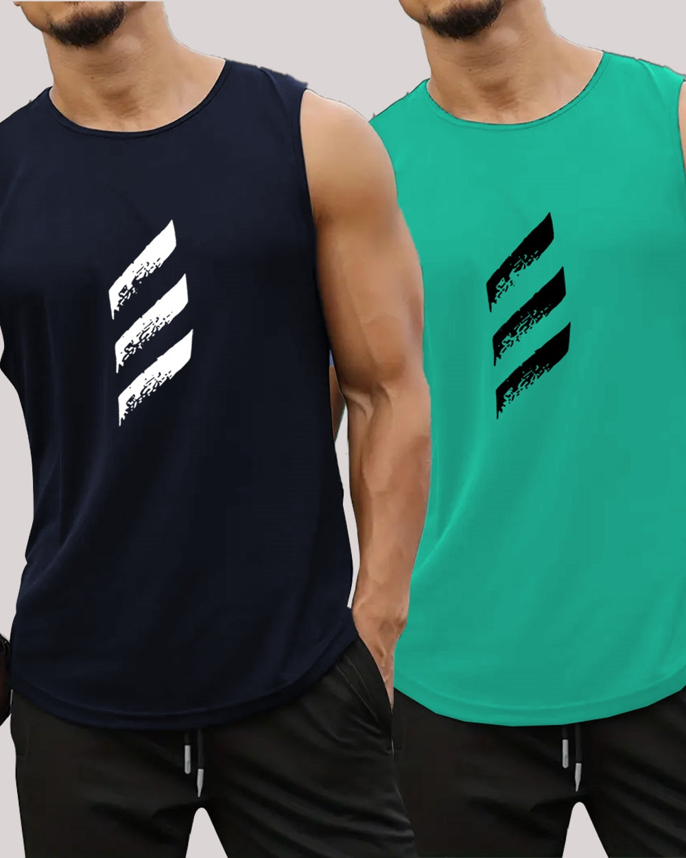 Men's Slim-Fit Sleeveless Polyester Vest for Athleisure Wear-FRONT