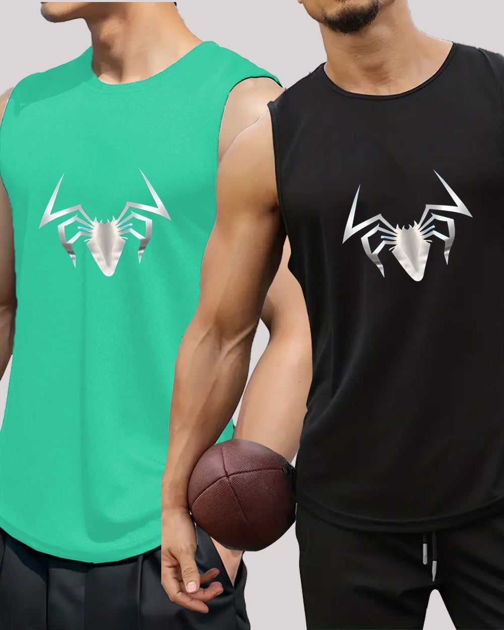 Lightweight Men's Sleeveless Polyester Vest for Daily Training-FRONT