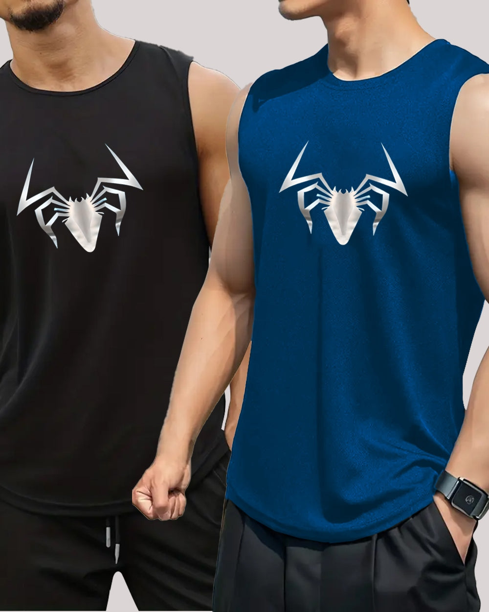 Breathable Men's Sleeveless Polyester Vest for Summer Activities-FRONT