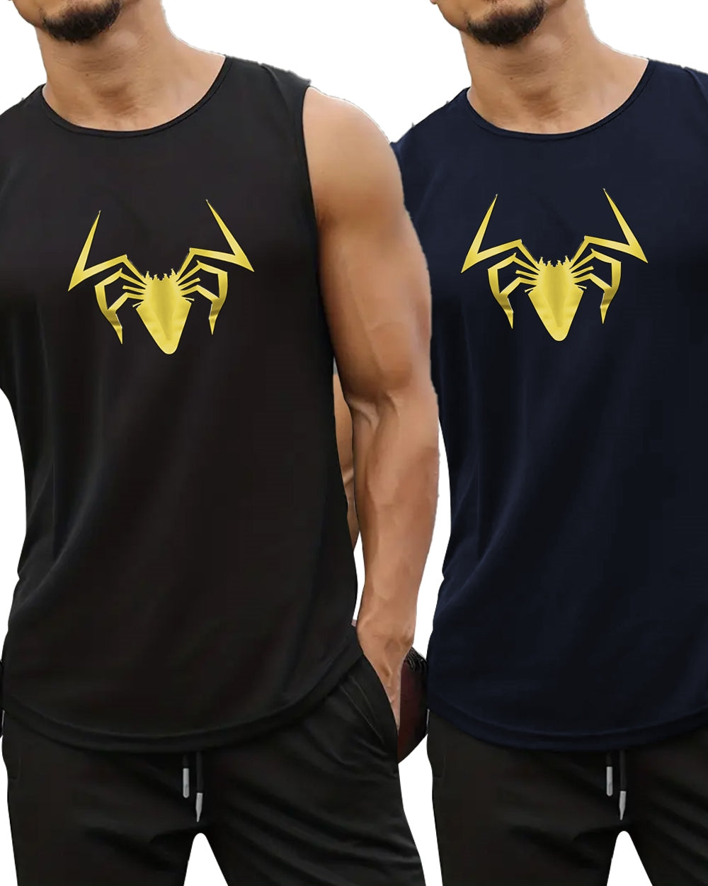 Men’s Sleeveless Polyester Vest for High-Intensity Sports-FRONT