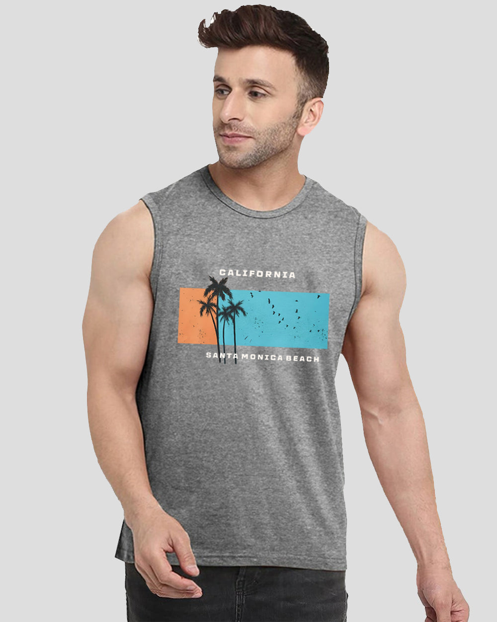 California Santa Maria Printed Men's Vests for Every Occasion | 2025 Grey Trends-FRONT