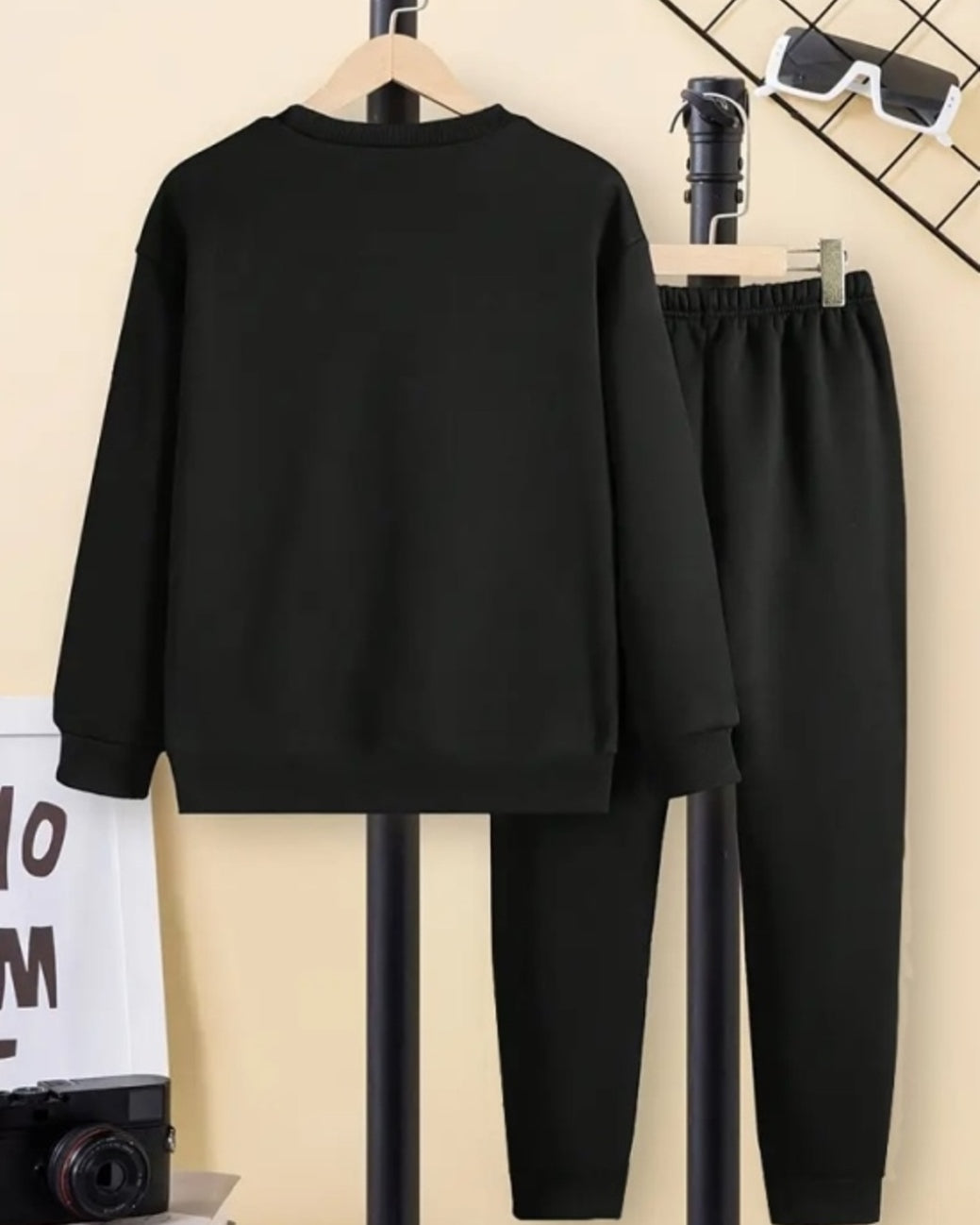 Black and SuperBike Digital Print Cotton Blend Set for Boys-BACK