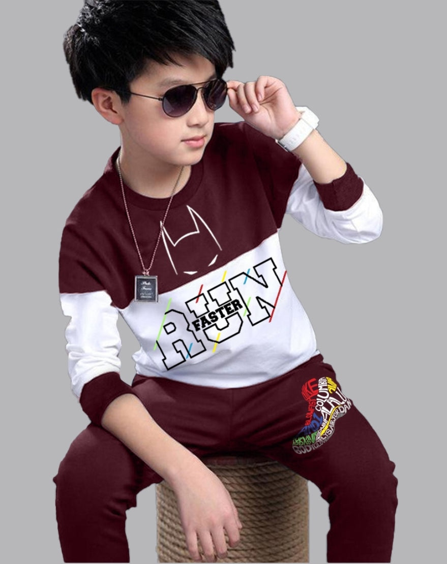 Boys’ T-Shirt T-Shirt and Jogger Pants Set for a Trendy Vibe-front